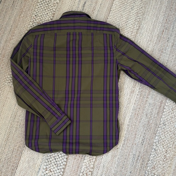 Burberry Brit - Green & Purple Checked Button-Up - Picture 2 of 6